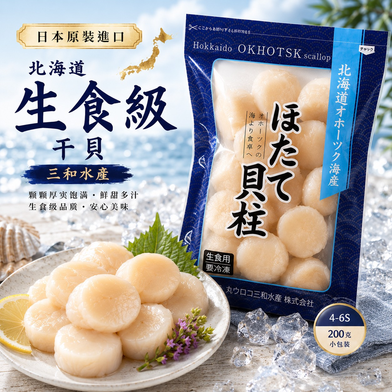 三和生食級干貝 200G1