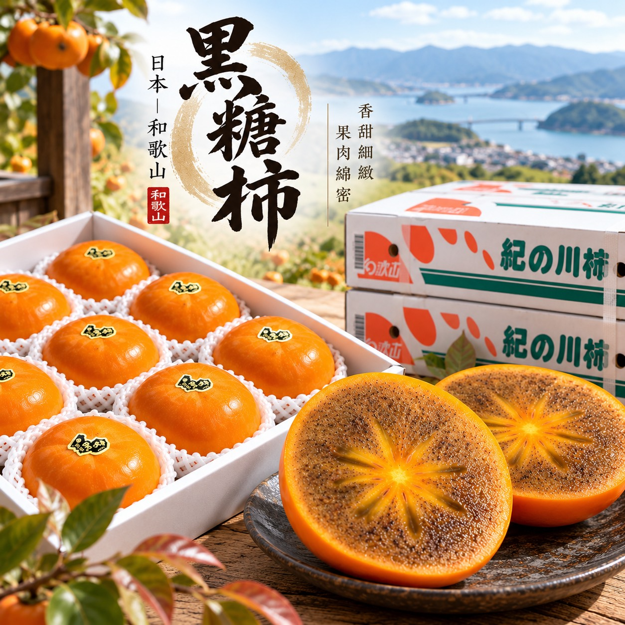 日本和歌山黑糖柿1