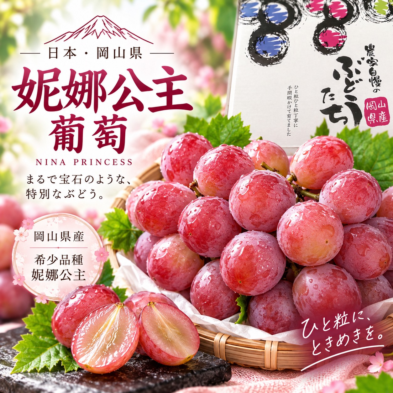 日本岡山縣妮娜公主紅葡萄