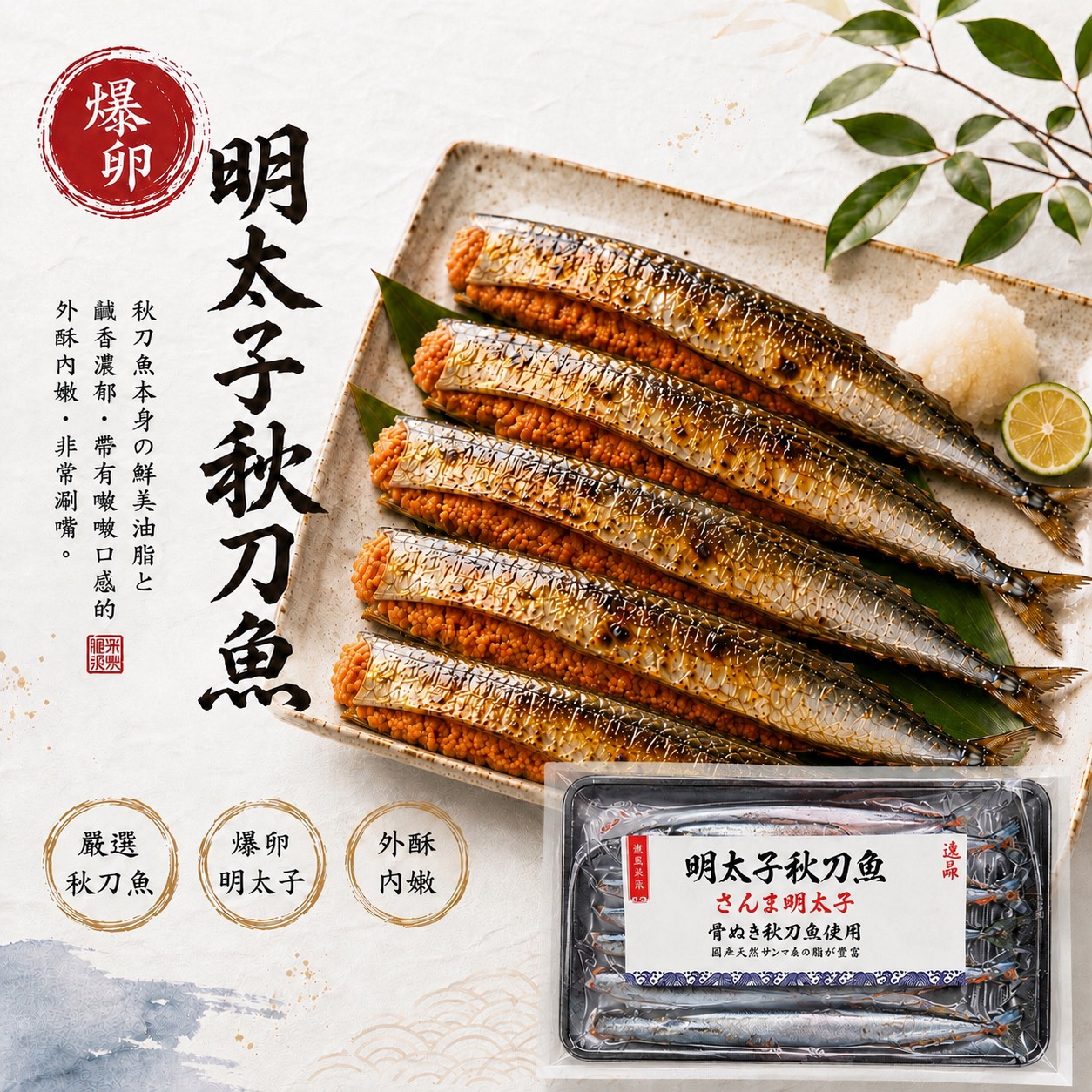 爆卵明太子秋刀魚1