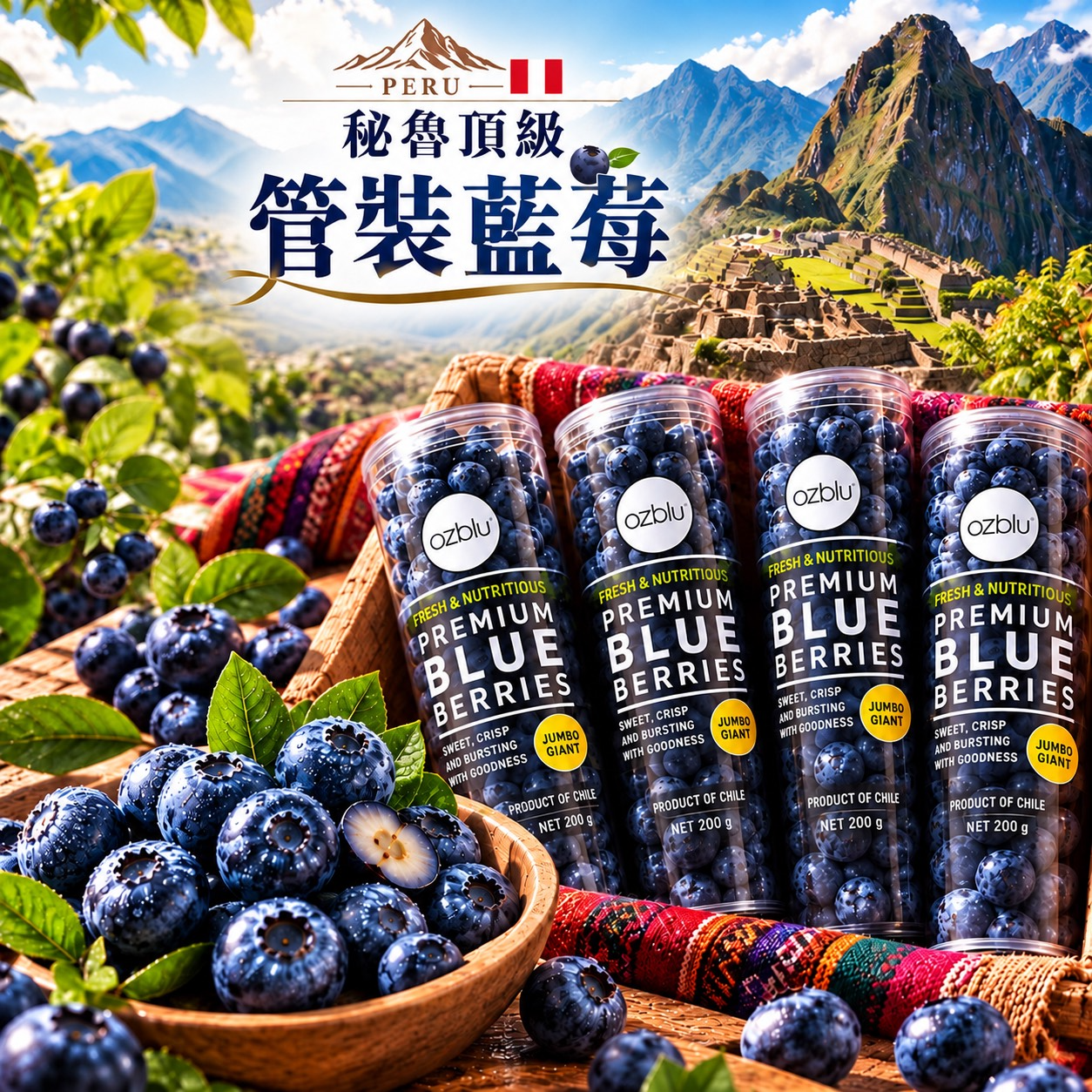 OZblu祕魯頂級管裝藍莓1